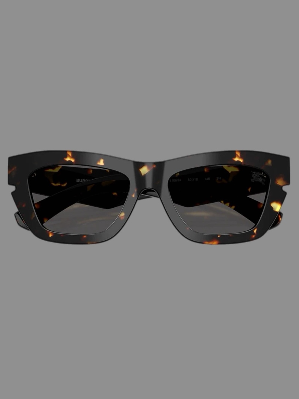 Burberry Prescription Tortoiseshell Rectangle Sunglasses with Gold Accents